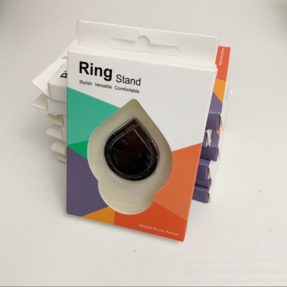 ⛱ 3/$15 Steel Gray Tear Drop Ring Stand Phone Hold - Picture 3 of 7